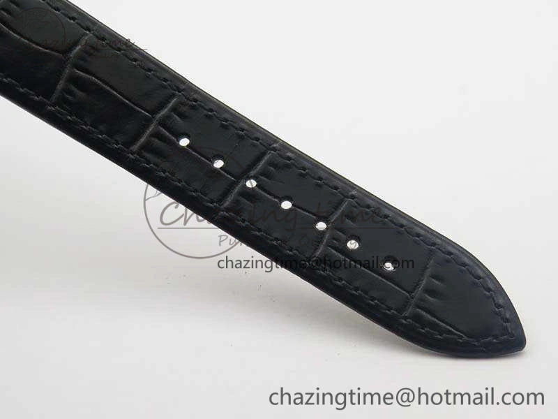 Patrimony 85150 SS MKF 1:1 Best Edition Silver White Dial On Black Leather Cal.2450SC