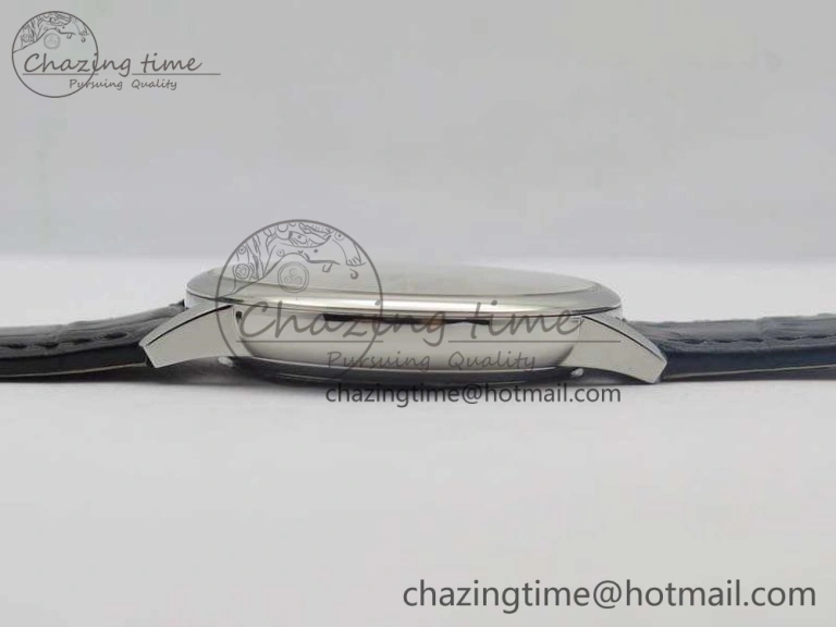Patrimony 85150 SS MKF 1:1 Best Edition Silver White Dial On Black Leather Cal.2450SC