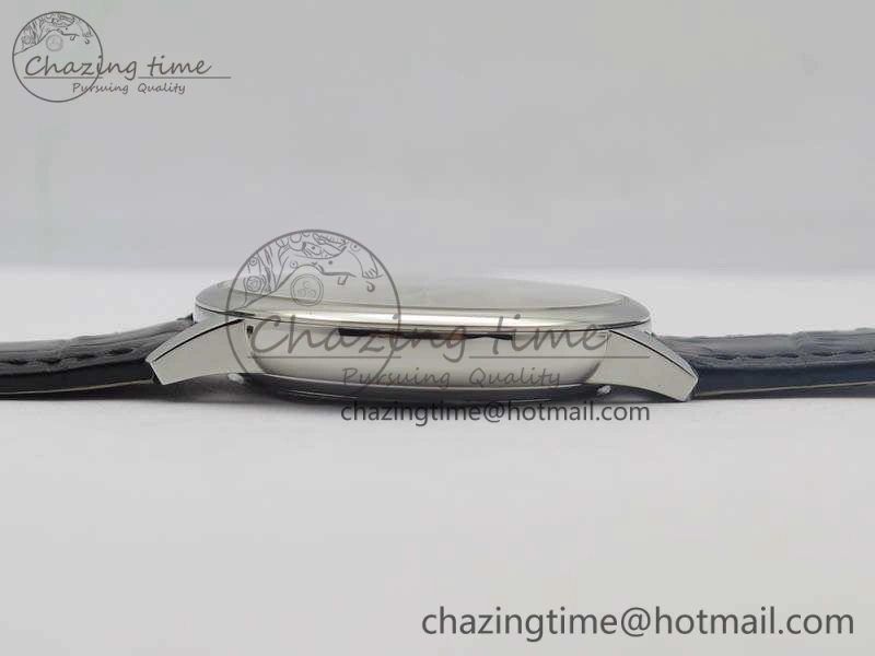 Patrimony 85150 SS MKF 1:1 Best Edition Silver White Dial On Black Leather Cal.2450SC