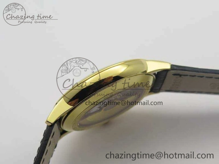 Patrimony 85150 YG MKF 1:1 Best Edition Silver White Dial On Black Leather Cal.2450SC