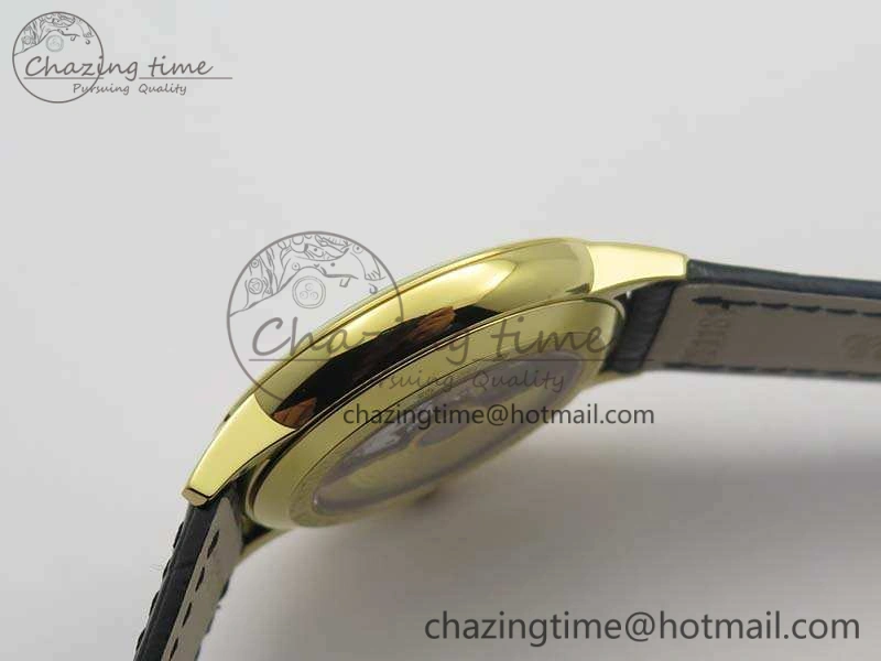 Patrimony 85150 YG MKF 1:1 Best Edition Silver White Dial On Black Leather Cal.2450SC