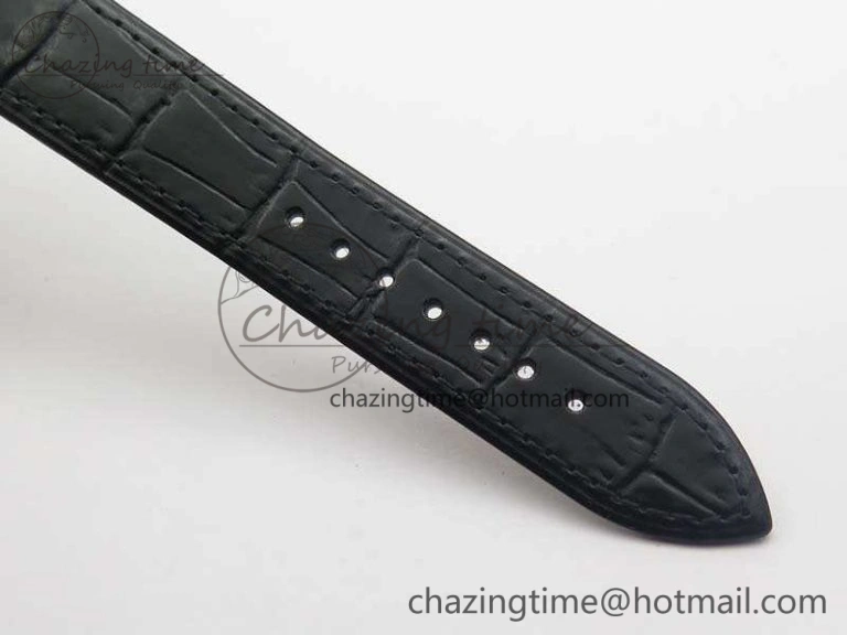 Patrimony 85150 YG MKF 1:1 Best Edition Silver White Dial On Black Leather Cal.2450SC
