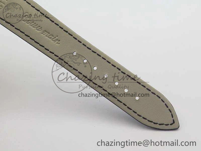 Patrimony 85150 YG MKF 1:1 Best Edition Silver White Dial On Black Leather Cal.2450SC