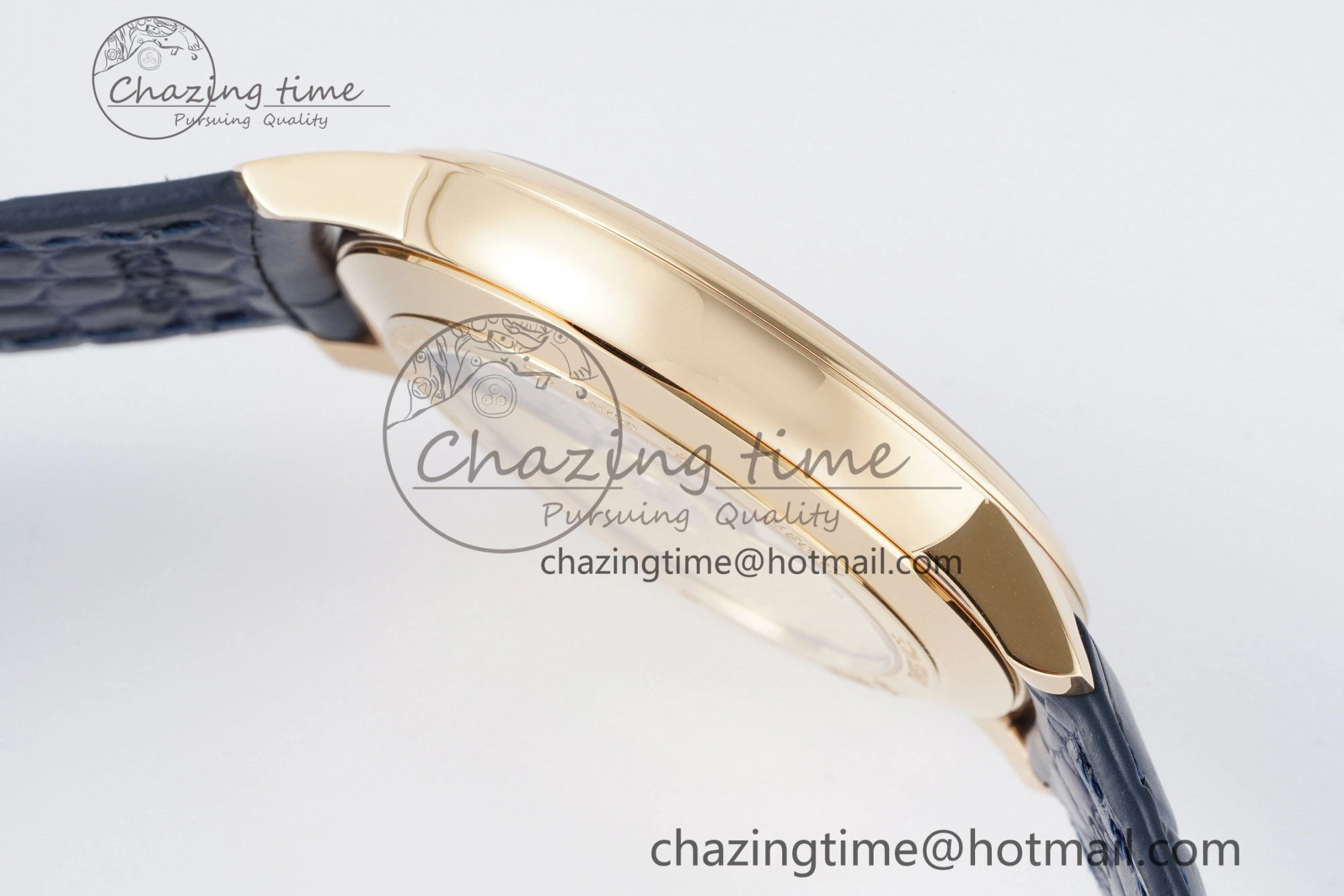 Patrimony Date RG PPF 1:1 Best Edition Black Dial on Black Leather Strap MIYOTA 9015