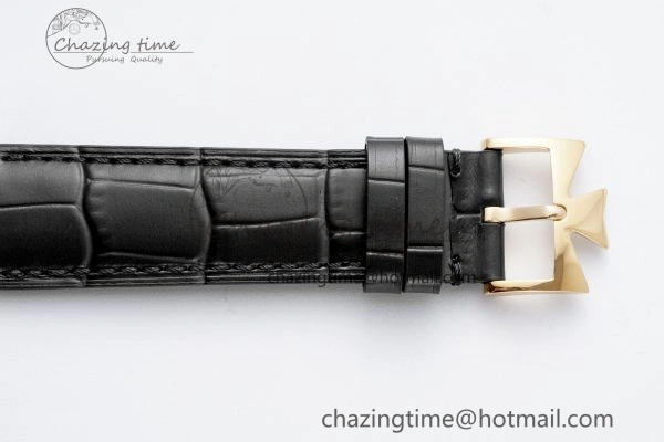 Patrimony Date RG PPF 1:1 Best Edition Black Dial on Black Leather Strap MIYOTA 9015