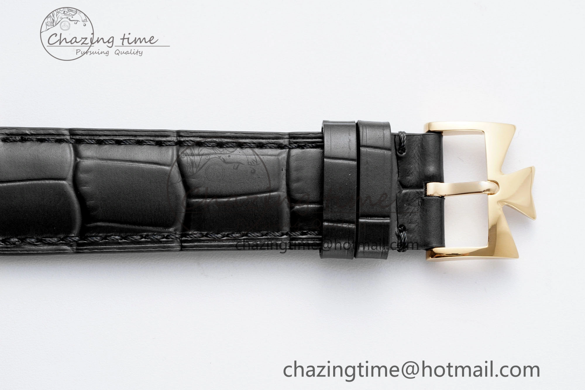 Patrimony Date RG PPF 1:1 Best Edition Black Dial on Black Leather Strap MIYOTA 9015