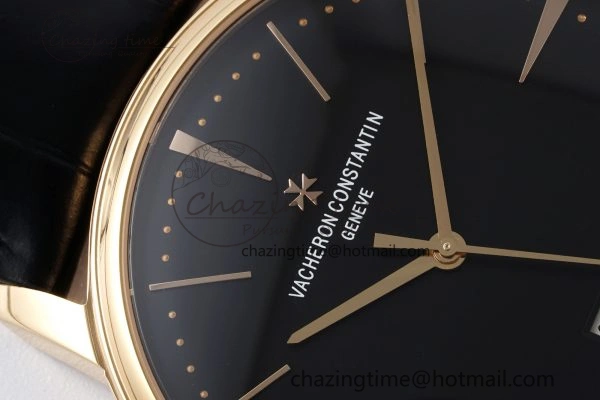 Patrimony Date RG PPF 1:1 Best Edition Black Dial on Black Leather Strap MIYOTA 9015