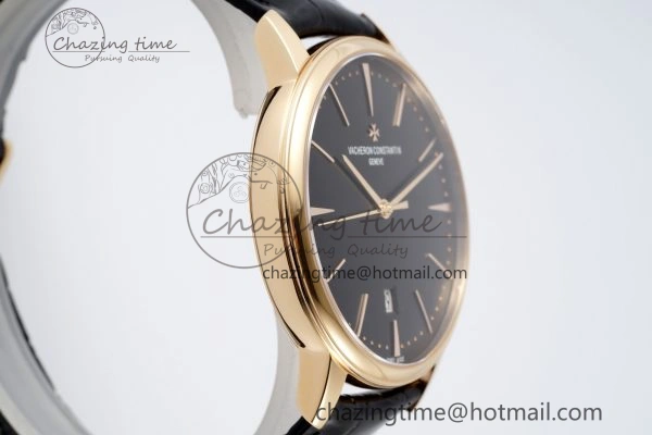 Patrimony Date RG PPF 1:1 Best Edition Black Dial on Black Leather Strap MIYOTA 9015