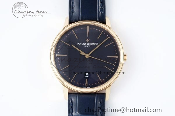 Patrimony Date RG PPF 1:1 Best Edition Black Dial on Black Leather Strap MIYOTA 9015