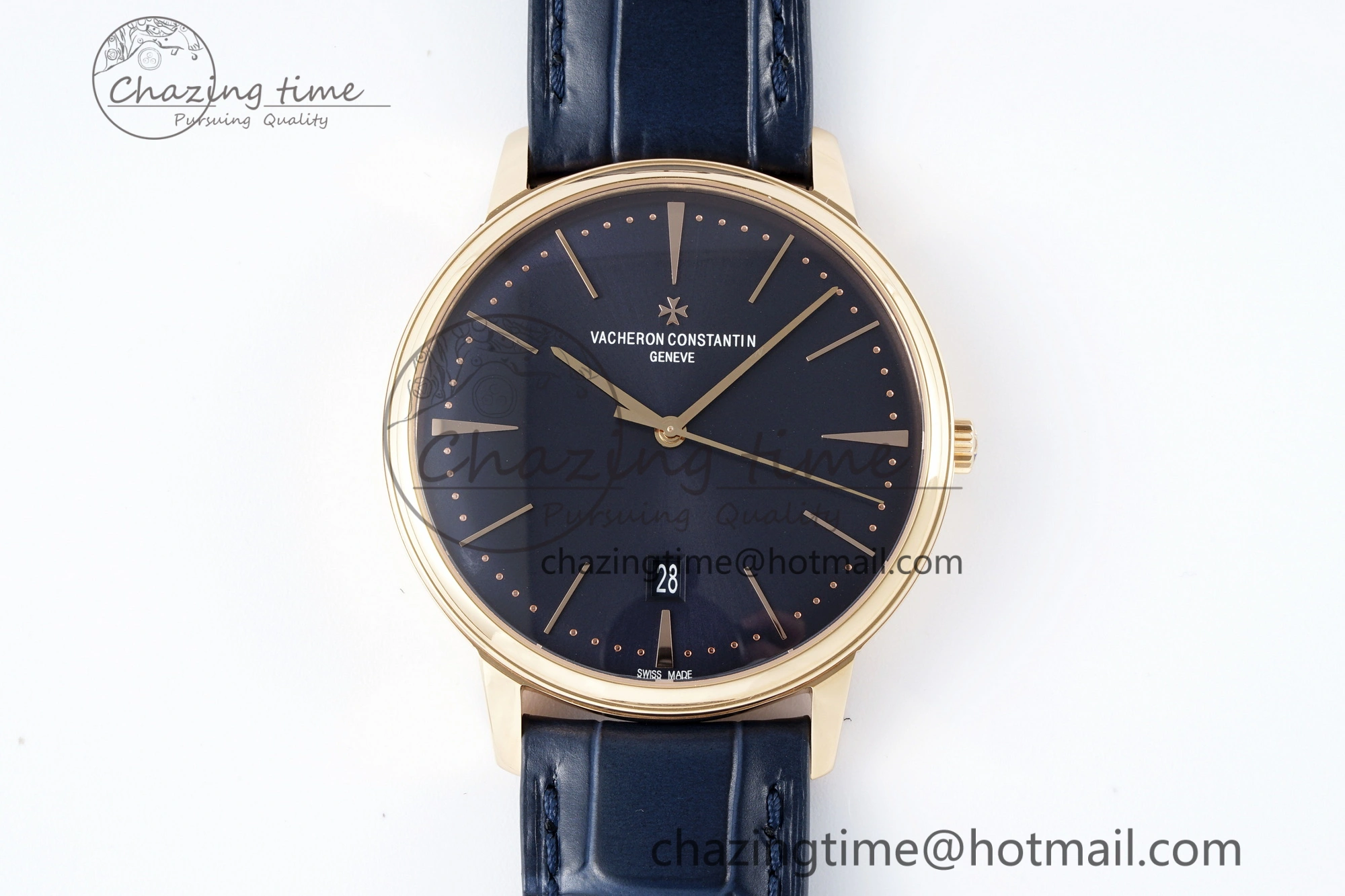 Patrimony Date RG PPF 1:1 Best Edition Black Dial on Black Leather Strap MIYOTA 9015