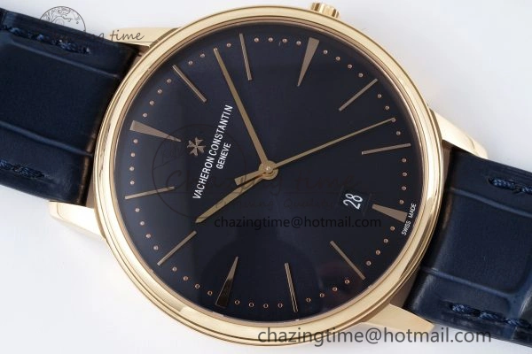 Patrimony Date RG PPF 1:1 Best Edition Black Dial on Black Leather Strap MIYOTA 9015