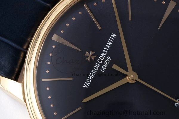 Patrimony Date RG PPF 1:1 Best Edition Black Dial on Black Leather Strap MIYOTA 9015