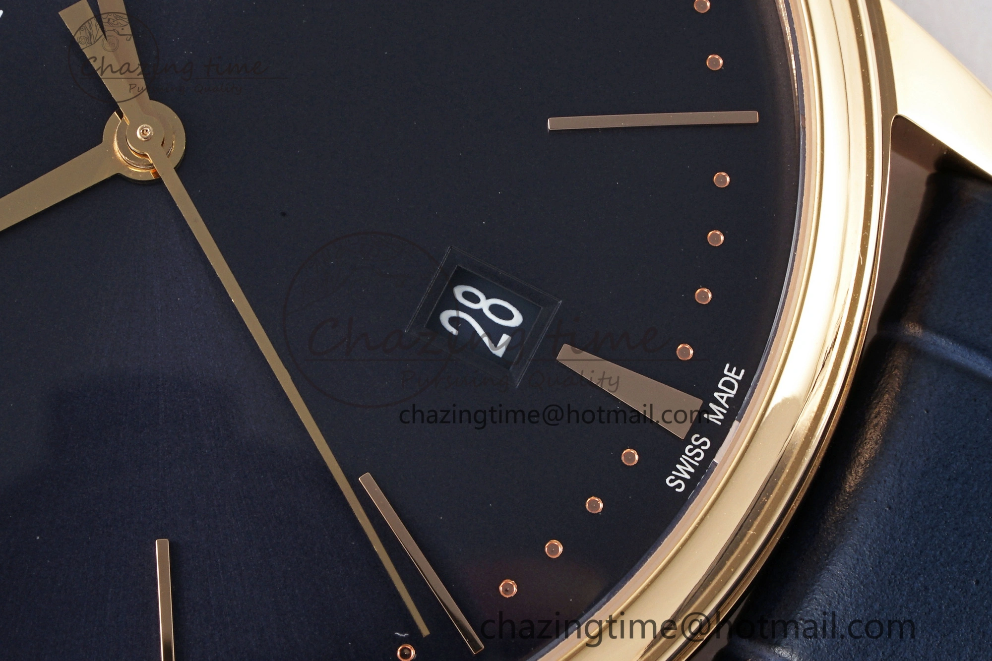 Patrimony Date RG PPF 1:1 Best Edition Black Dial on Black Leather Strap MIYOTA 9015