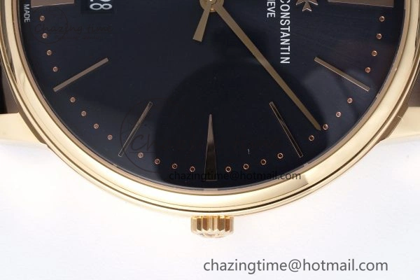Patrimony Date RG PPF 1:1 Best Edition Black Dial on Black Leather Strap MIYOTA 9015