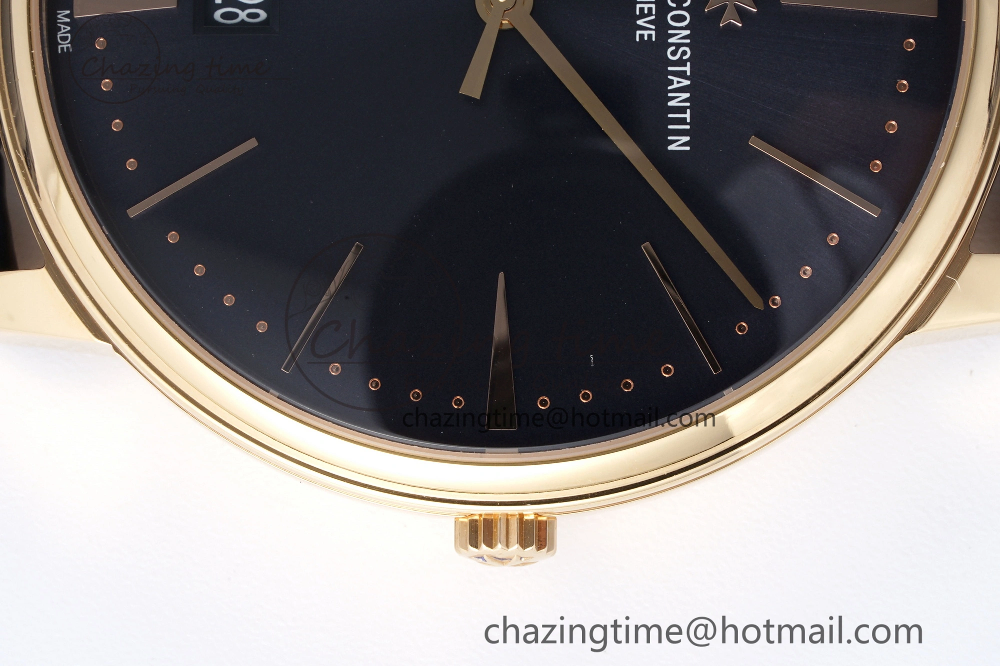 Patrimony Date RG PPF 1:1 Best Edition Black Dial on Black Leather Strap MIYOTA 9015