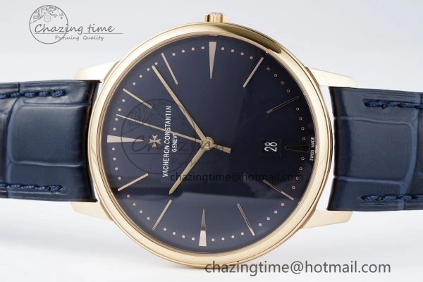 Patrimony Date RG PPF 1:1 Best Edition Black Dial on Black Leather Strap MIYOTA 9015