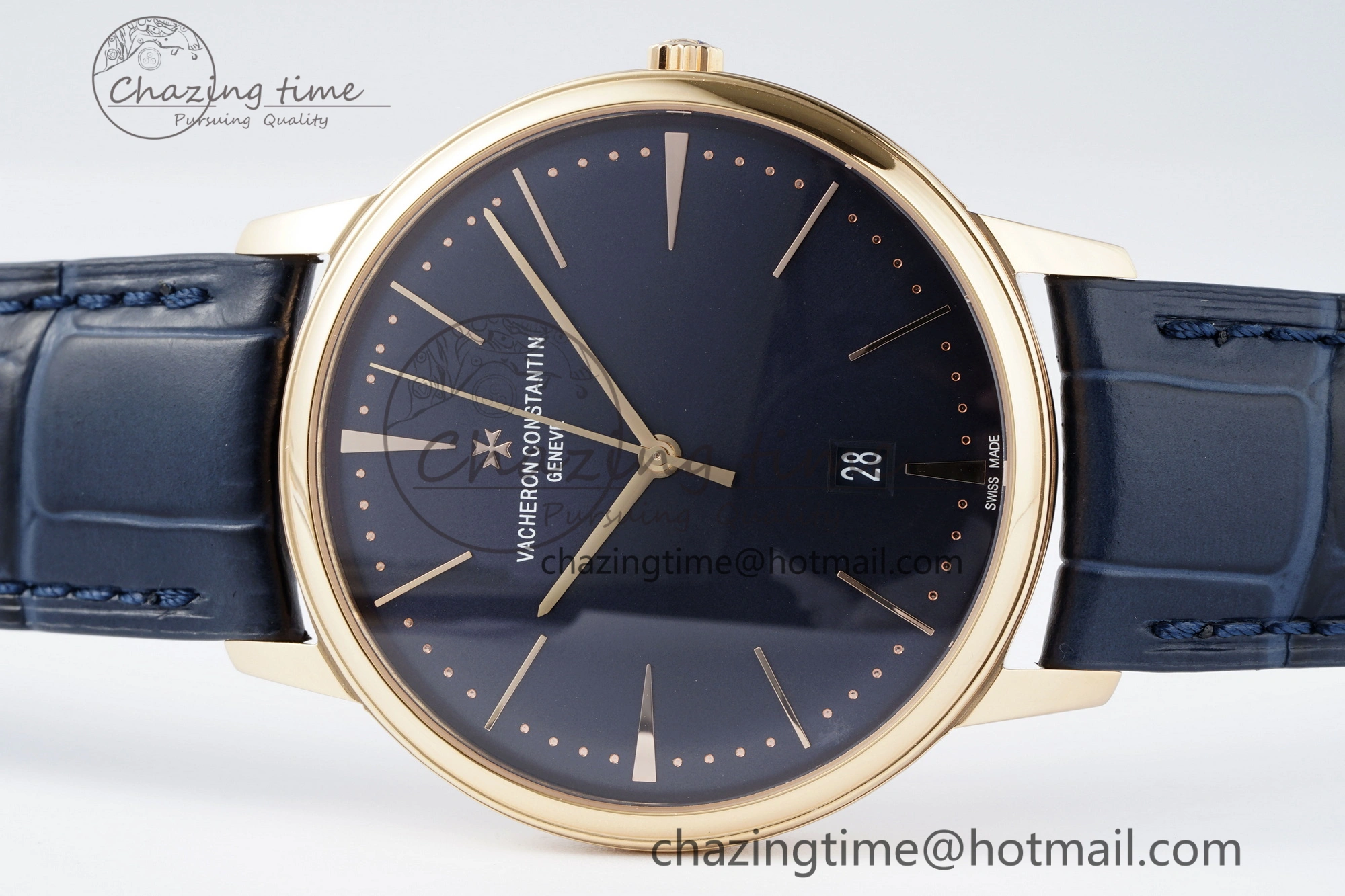 Patrimony Date RG PPF 1:1 Best Edition Black Dial on Black Leather Strap MIYOTA 9015