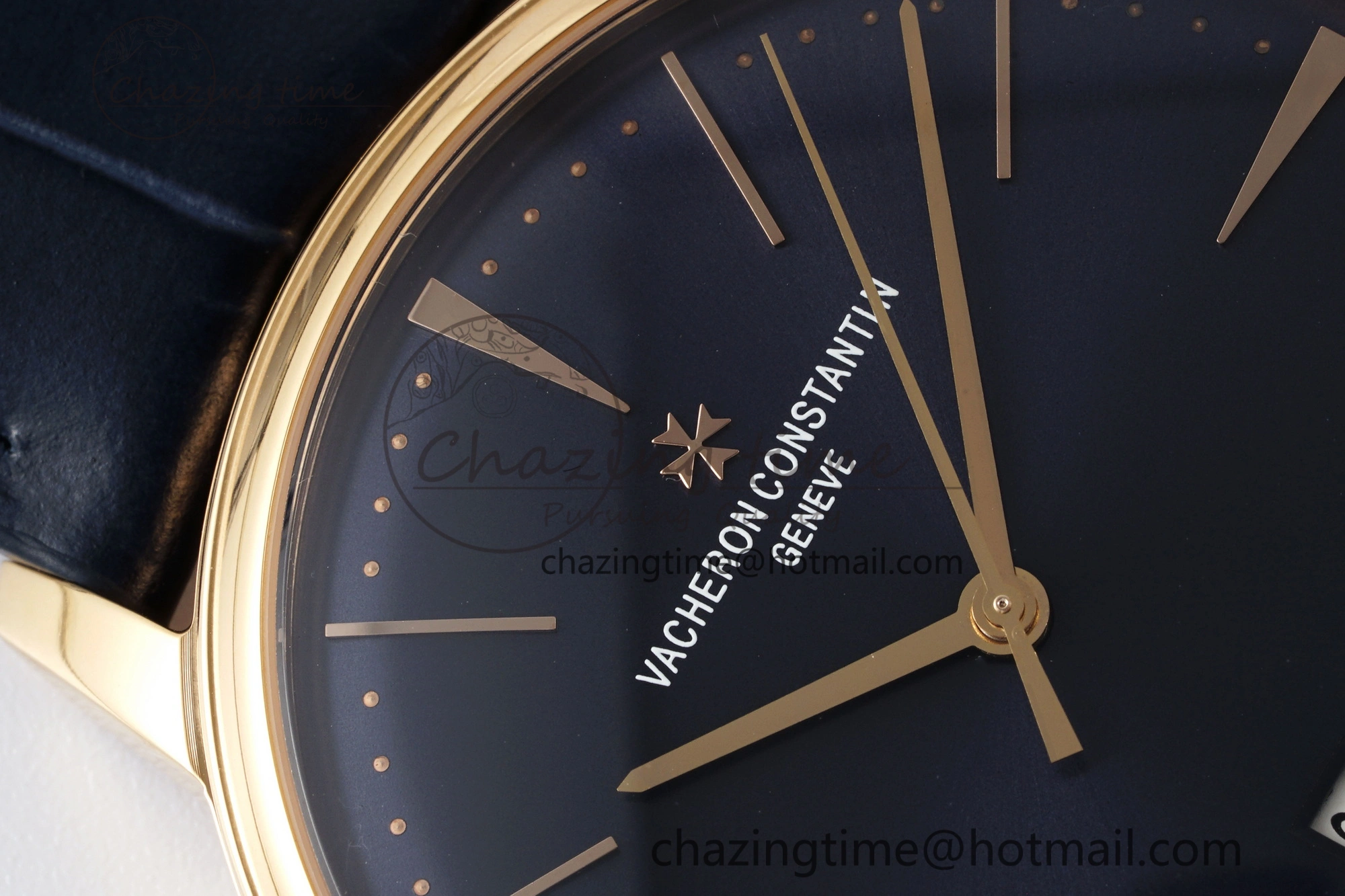 Patrimony Date RG PPF 1:1 Best Edition Blue Dial on Blue Leather Strap MIYOTA 9015