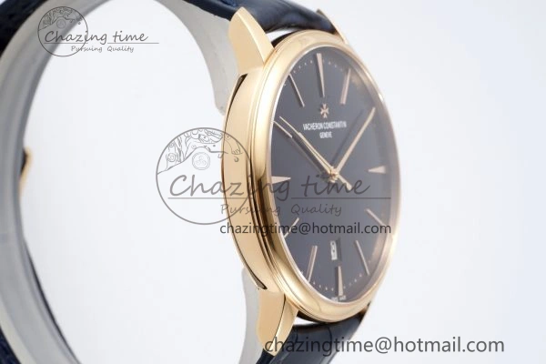 Patrimony Date RG PPF 1:1 Best Edition Blue Dial on Blue Leather Strap MIYOTA 9015