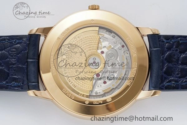 Patrimony Date RG PPF 1:1 Best Edition Blue Dial on Blue Leather Strap MIYOTA 9015
