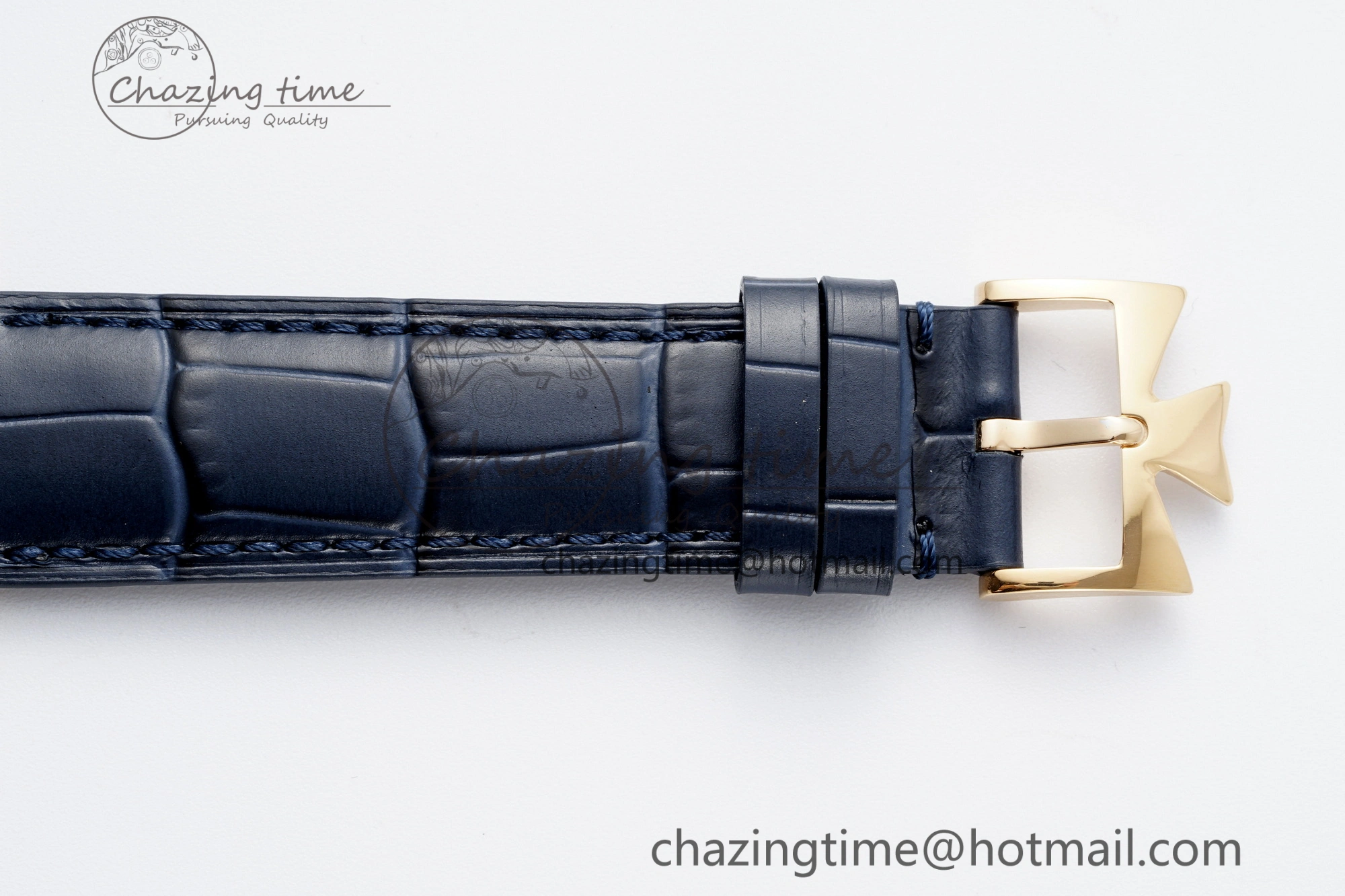 Patrimony Date RG PPF 1:1 Best Edition Blue Dial on Blue Leather Strap MIYOTA 9015