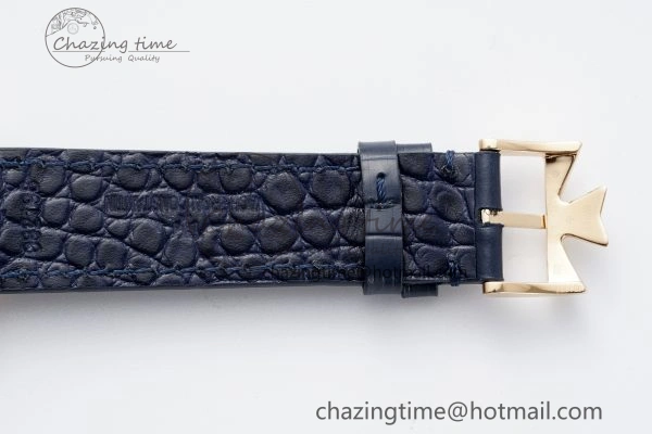 Patrimony Date RG PPF 1:1 Best Edition Blue Dial on Blue Leather Strap MIYOTA 9015