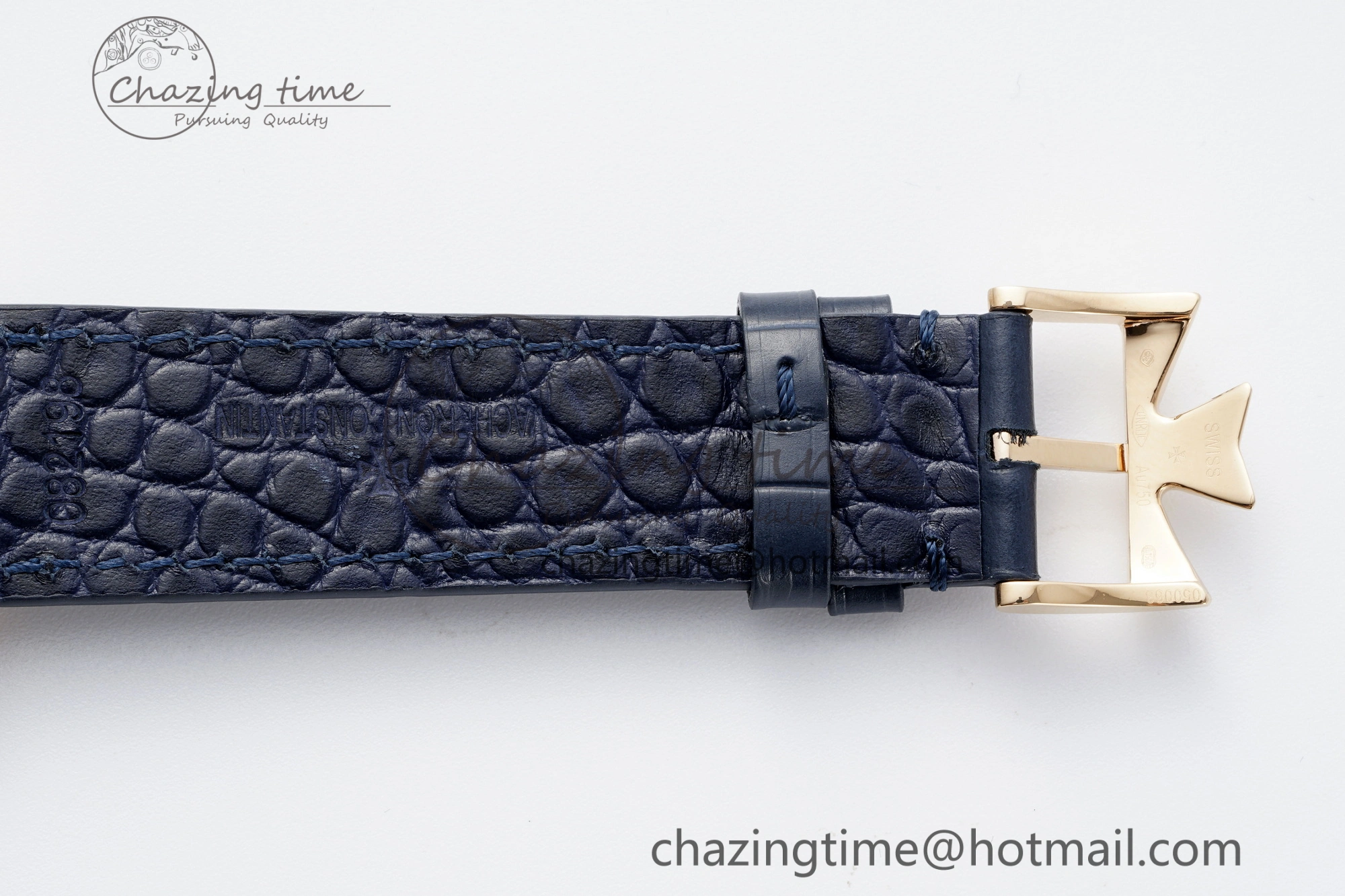 Patrimony Date RG PPF 1:1 Best Edition Blue Dial on Blue Leather Strap MIYOTA 9015