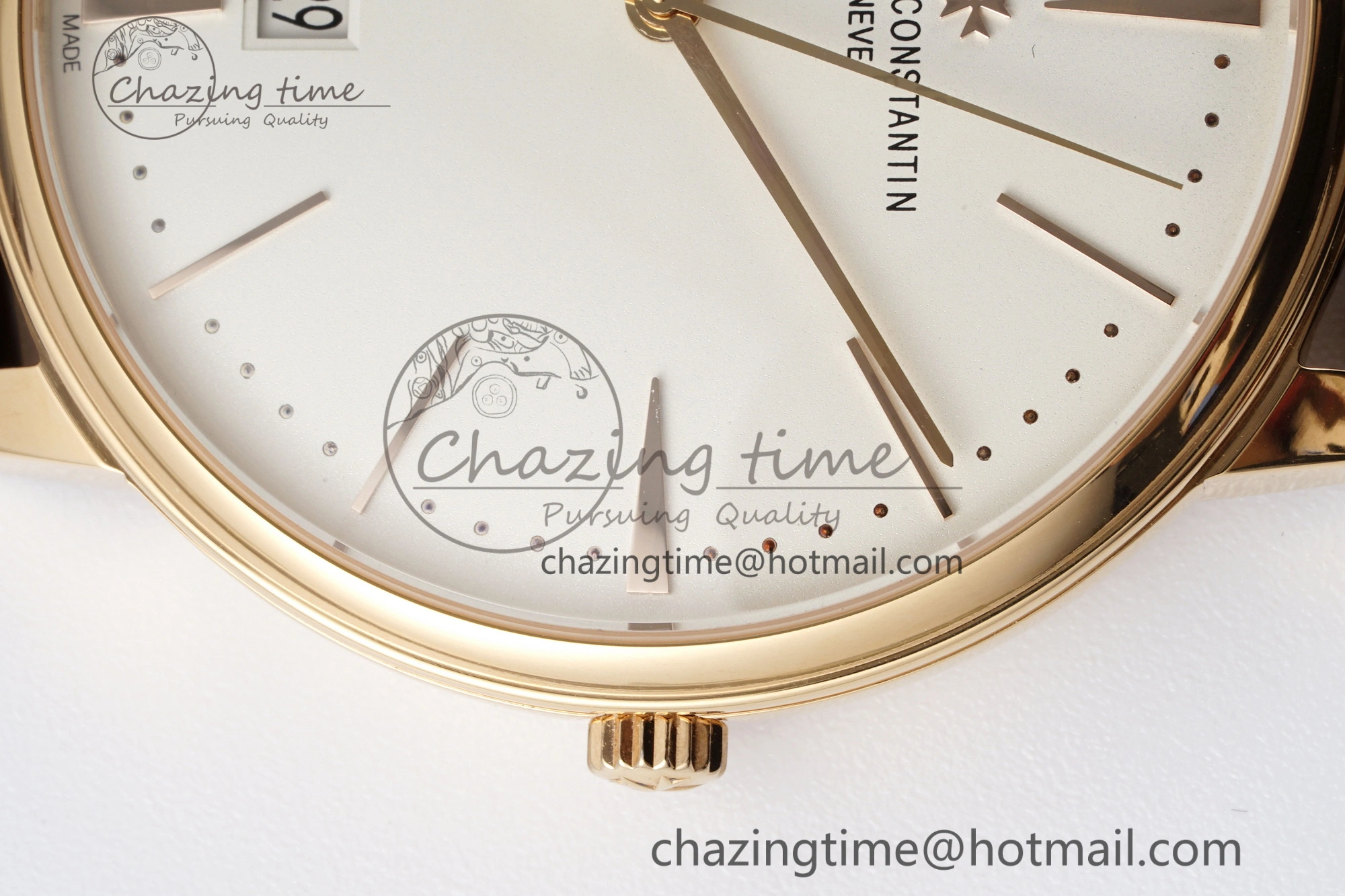 Patrimony Date RG PPF 1:1 Best Edition White Dial on Brown Leather Strap MIYOTA 9015