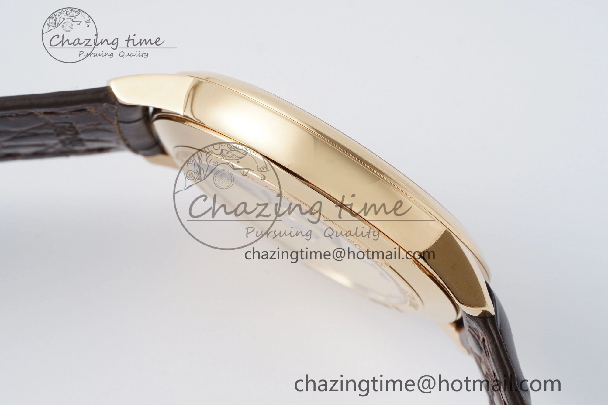 Patrimony Date RG PPF 1:1 Best Edition White Dial on Brown Leather Strap MIYOTA 9015
