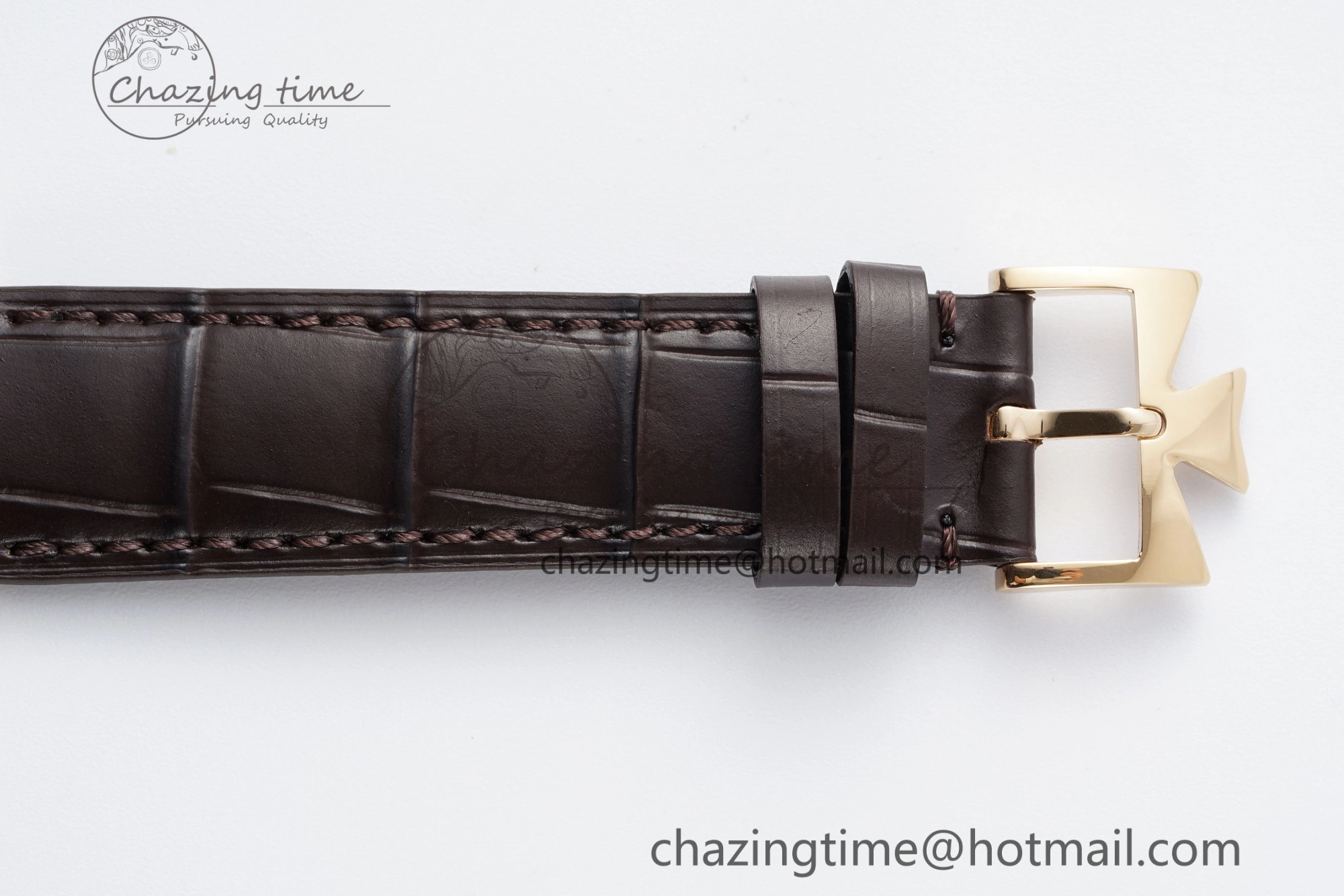 Patrimony Date RG PPF 1:1 Best Edition White Dial on Brown Leather Strap MIYOTA 9015