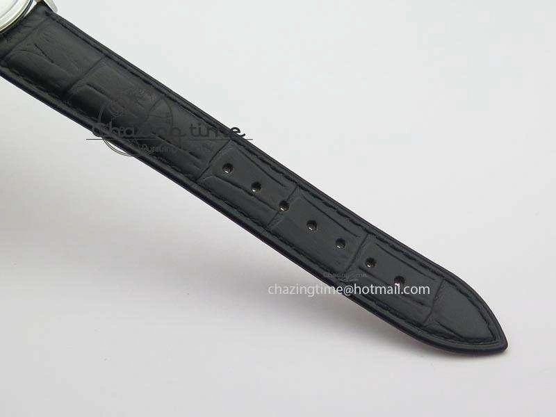 Patrimony Date SS Best Edition Gray Dial On Black Leather Strap Swiss Quartz
