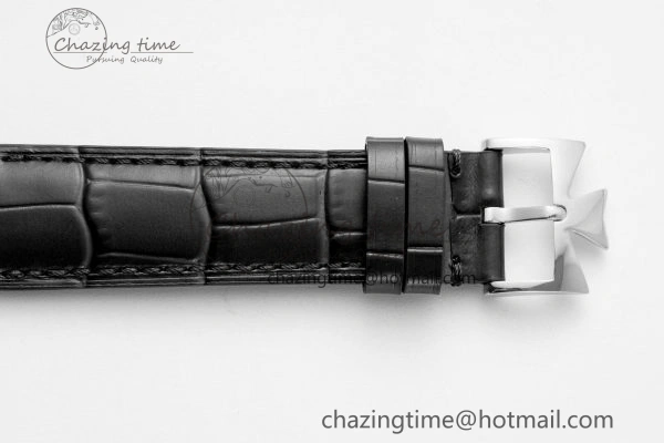 Patrimony Date SS PPF 1:1 Best Edition White Dial on Black Leather Strap MIYOTA 9015