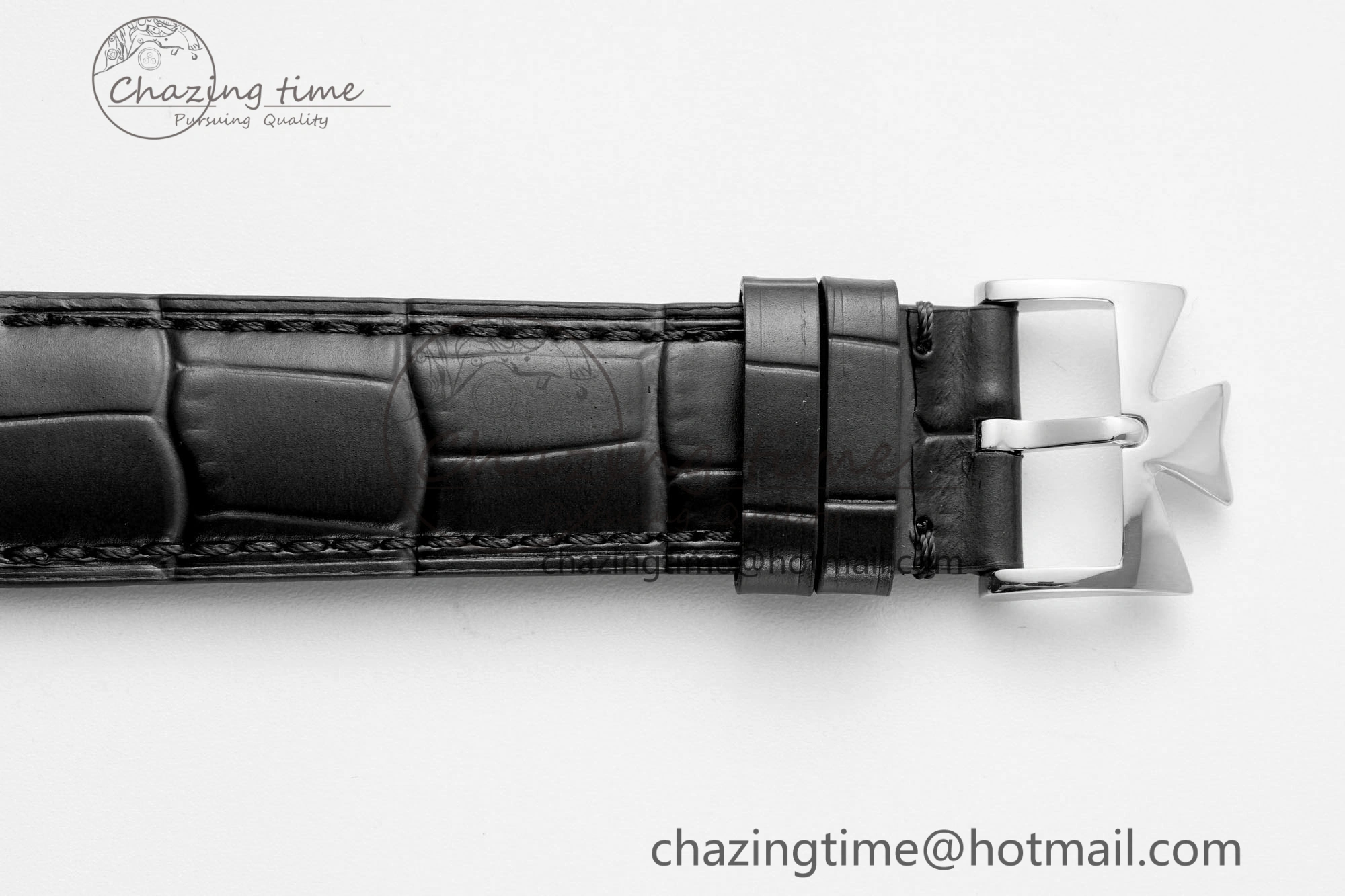 Patrimony Date SS PPF 1:1 Best Edition White Dial on Black Leather Strap MIYOTA 9015