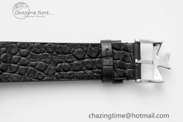 Patrimony Date SS PPF 1:1 Best Edition White Dial on Black Leather Strap MIYOTA 9015