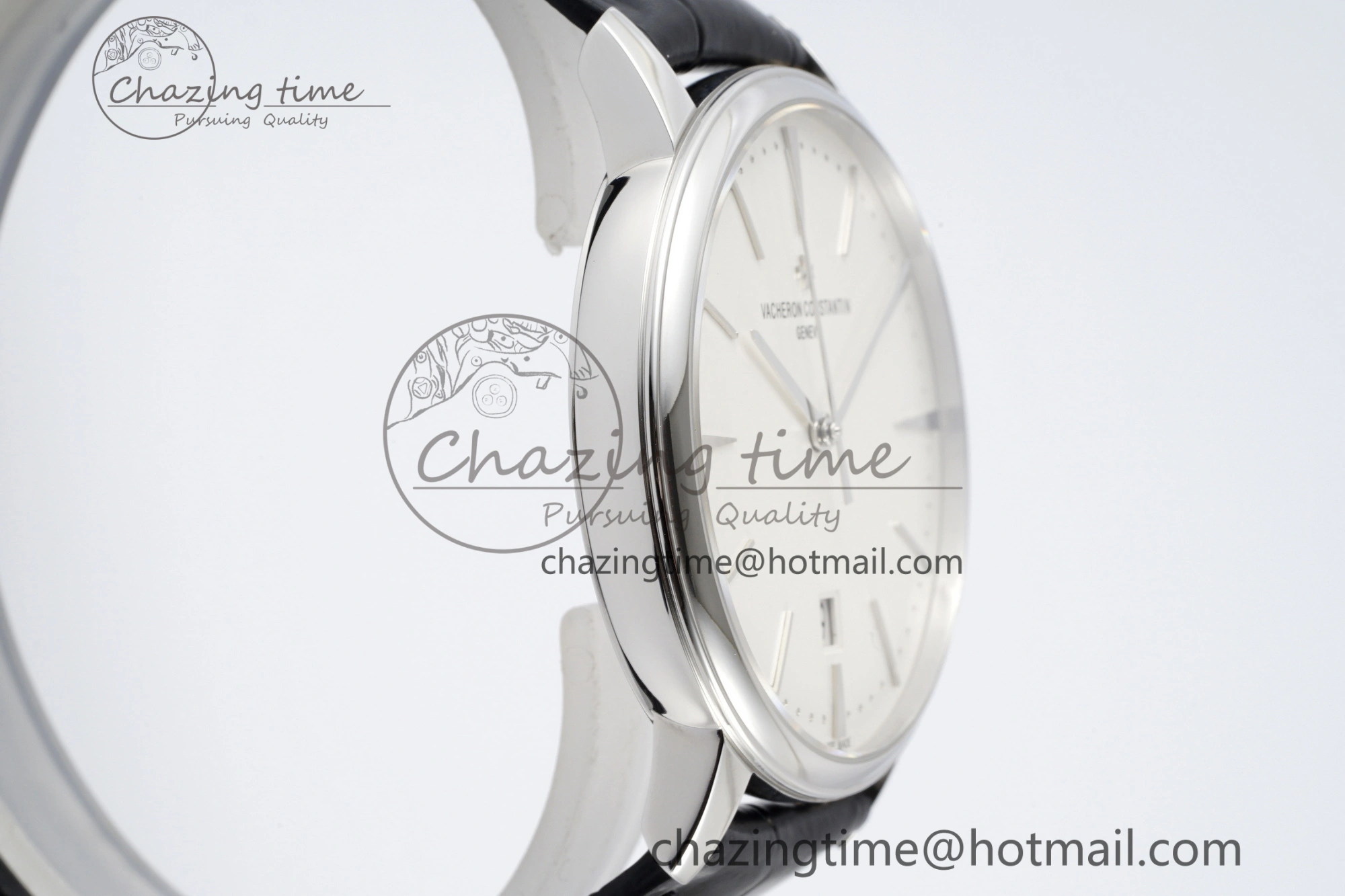 Patrimony Date SS PPF 1:1 Best Edition White Dial on Black Leather Strap MIYOTA 9015