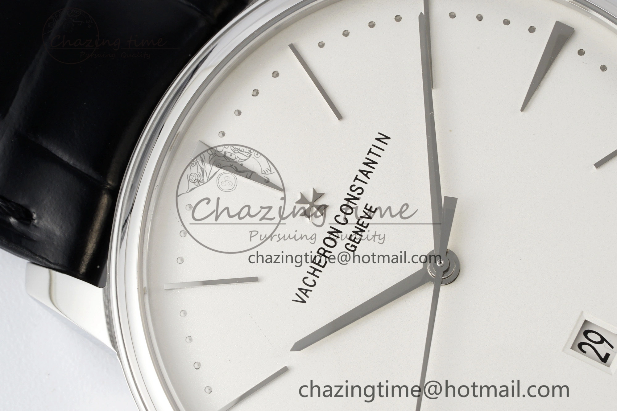 Patrimony Date SS PPF 1:1 Best Edition White Dial on Black Leather Strap MIYOTA 9015