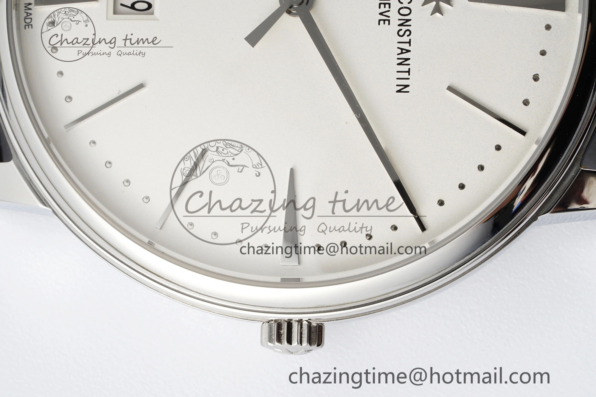 Patrimony Date SS PPF 1:1 Best Edition White Dial on Black Leather Strap MIYOTA 9015