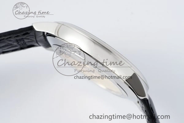 Patrimony Date SS PPF 1:1 Best Edition White Dial on Black Leather Strap MIYOTA 9015