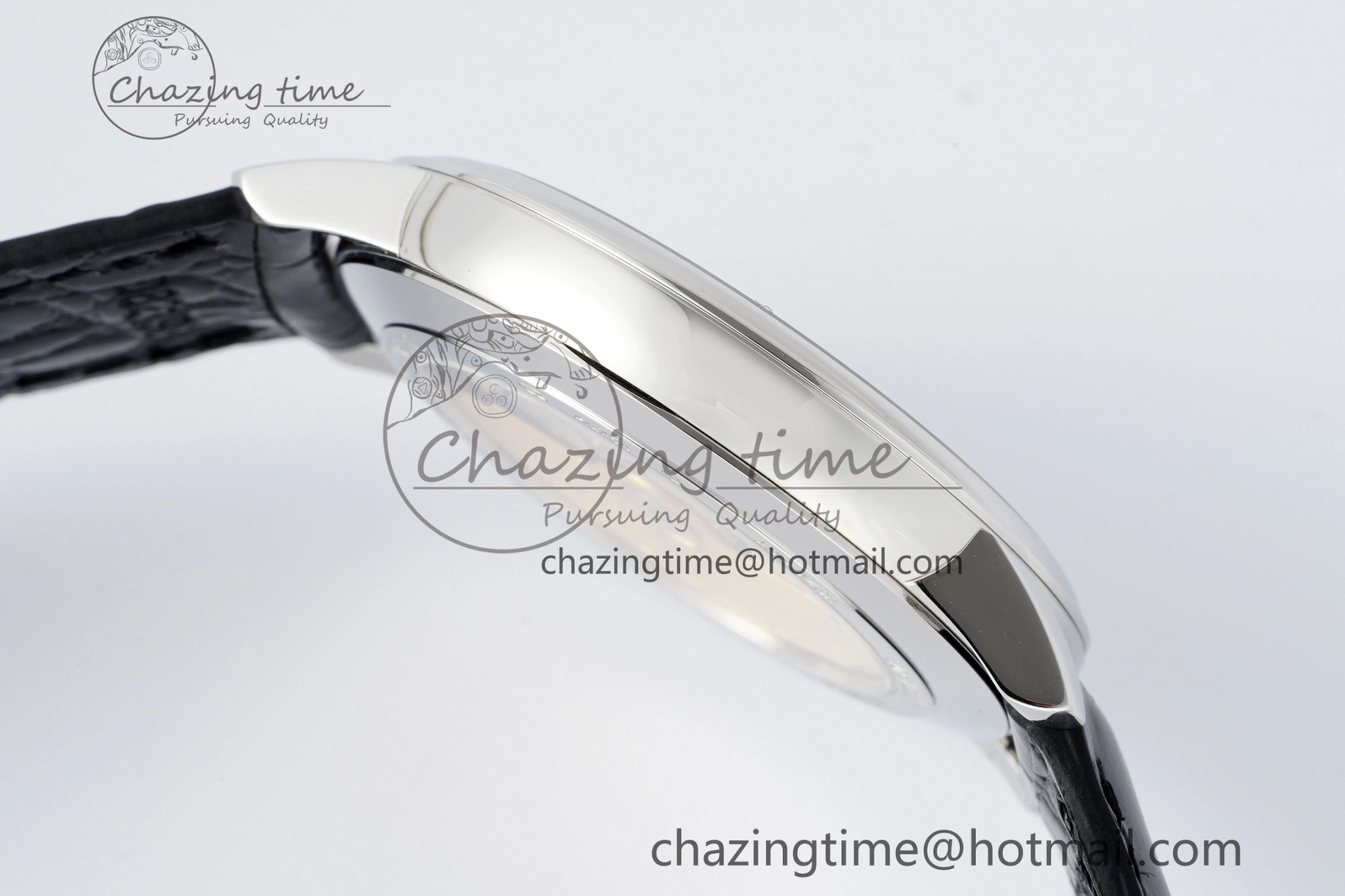 Patrimony Date SS PPF 1:1 Best Edition White Dial on Black Leather Strap MIYOTA 9015