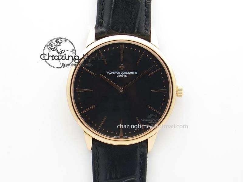Patrimony RG Best Edition Black Dial On Black Leather Strap Swiss Ref.7045