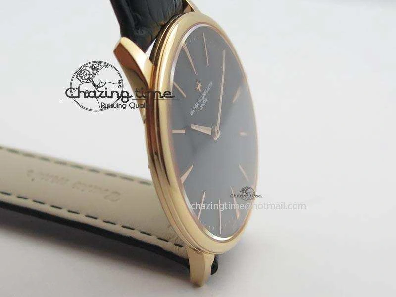 Patrimony RG Best Edition Black Dial On Black Leather Strap Swiss Ref.7045