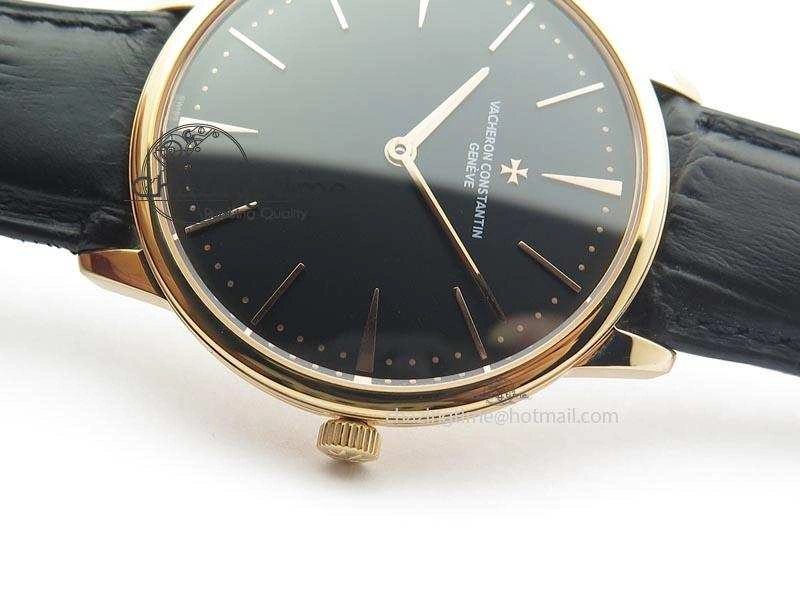 Patrimony RG Best Edition Black Dial On Black Leather Strap Swiss Ref.7045