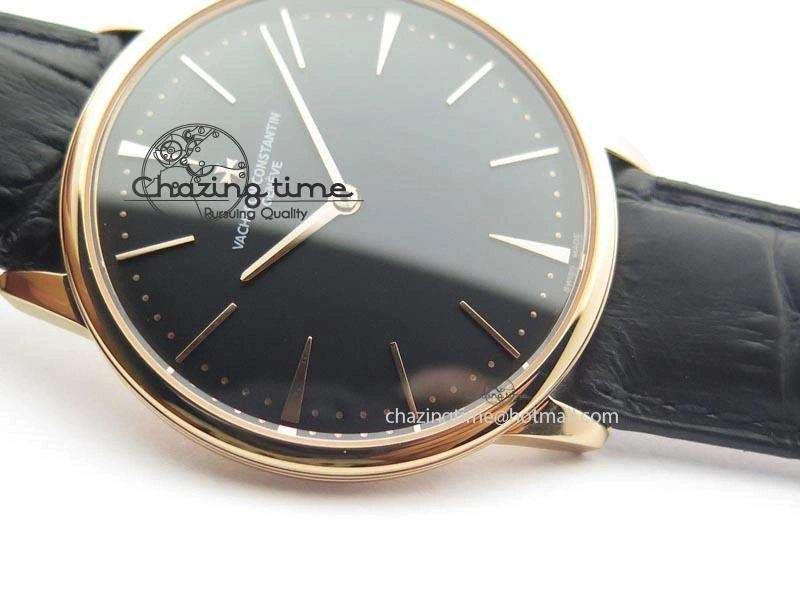 Patrimony RG Best Edition Black Dial On Black Leather Strap Swiss Ref.7045
