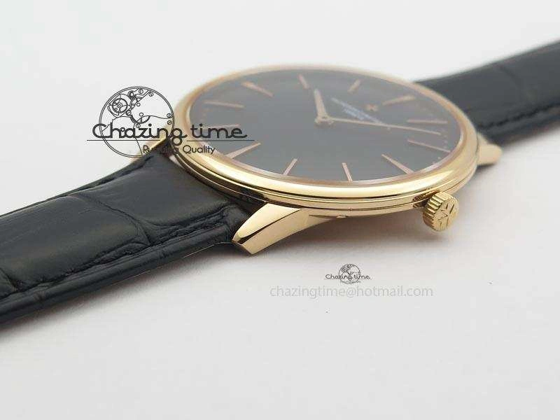 Patrimony RG Best Edition Black Dial On Black Leather Strap Swiss Ref.7045