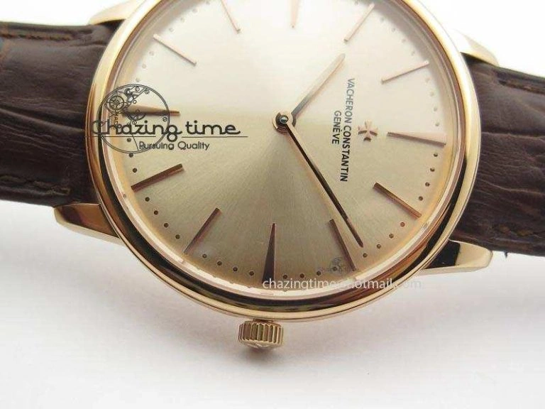 Patrimony RG Best Edition Gold Dial On Brown Leather Strap Swiss Ref.7045
