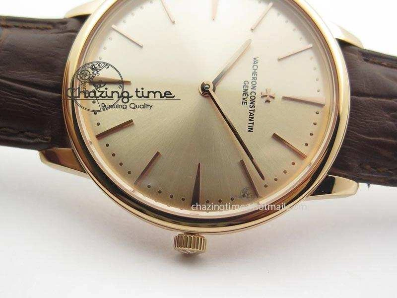 Patrimony RG Best Edition Gold Dial On Brown Leather Strap Swiss Ref.7045