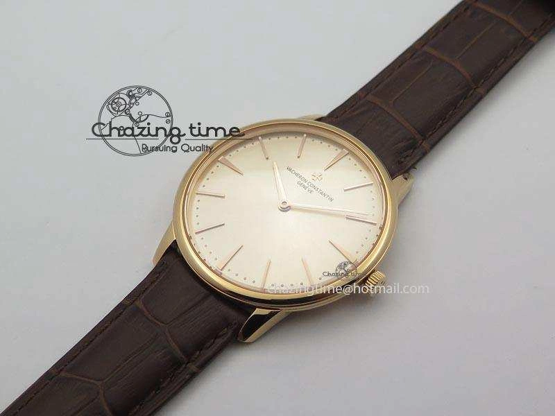 Patrimony RG Best Edition Gold Dial On Brown Leather Strap Swiss Ref.7045
