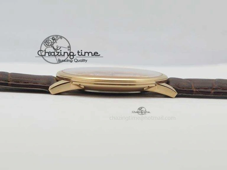 Patrimony RG Best Edition Gold Dial On Brown Leather Strap Swiss Ref.7045