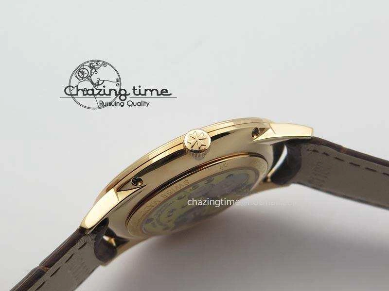 Patrimony RG Best Edition Gold Dial On Brown Leather Strap Swiss Ref.7045
