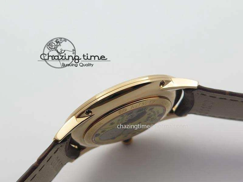 Patrimony RG Best Edition Gold Dial On Brown Leather Strap Swiss Ref.7045